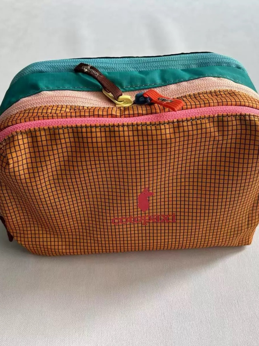 Multi-Color Travel Cosmetic Pouch - Orange & Teal